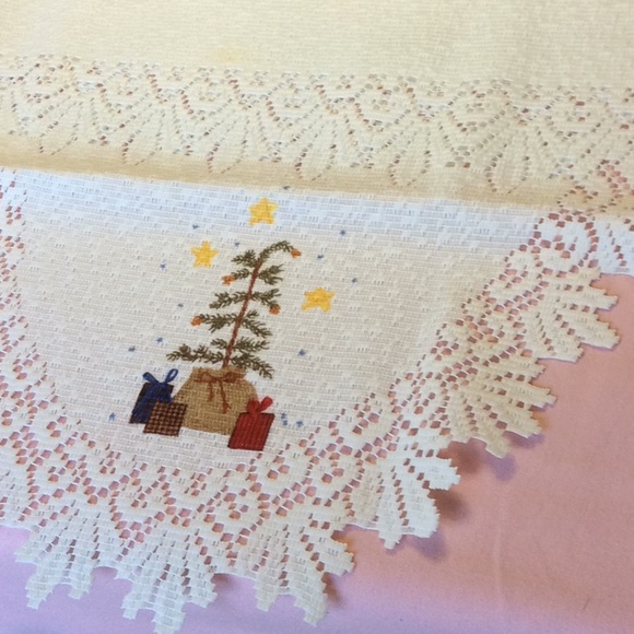 FINAL SALE PRICE Thick Lace Holiday Mantle Scarf - Picture 2 of 4